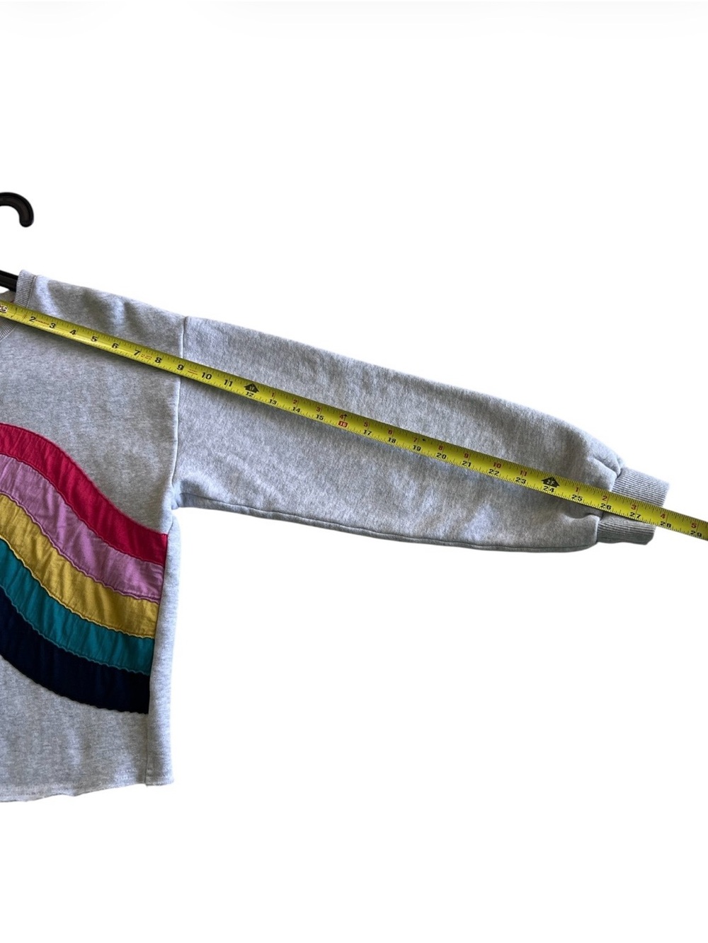 Marine Layer XS Cropped Color Stripe Sweatshirt - Gray - Picture 7 of 8